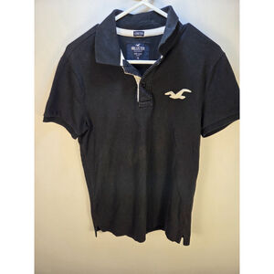 Hollister California Men Polo Short Sleeves Epic Flex Stretch Black XS Pre-Owned